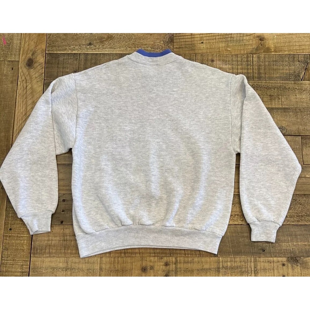 VTG 90s Blue Jay Winter Country Scene Womens M Sweatshirt Morning Sun (Flaw) - Picture 8 of 11